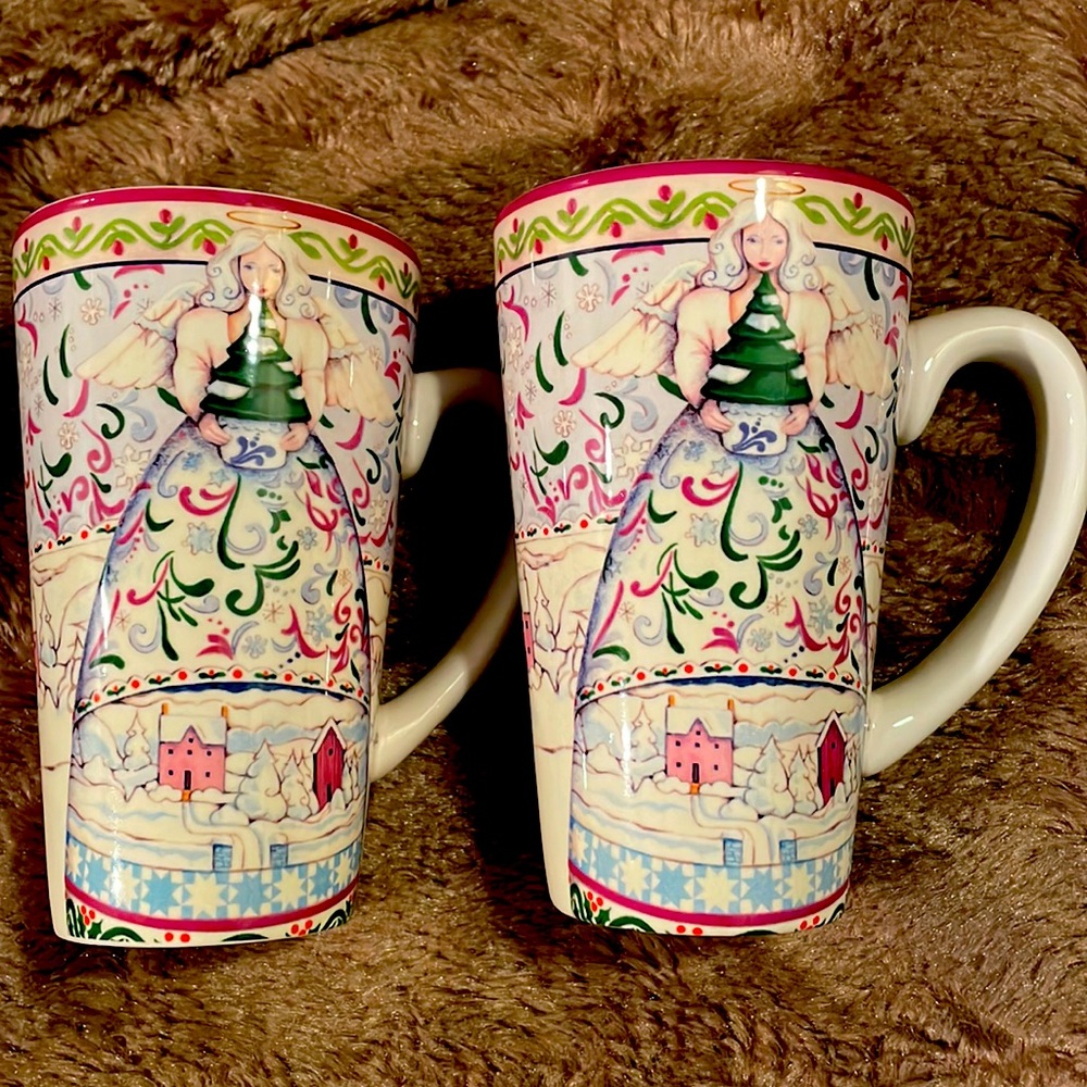 Jim Shore mugs-Angels - Four Seasons-Winter-set of 2
